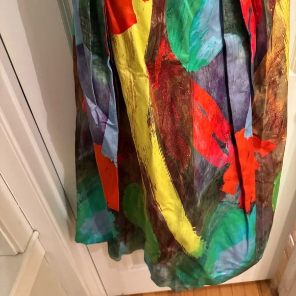 Milly Strapless Gown in Poppy and Green - Picture 4 of 8